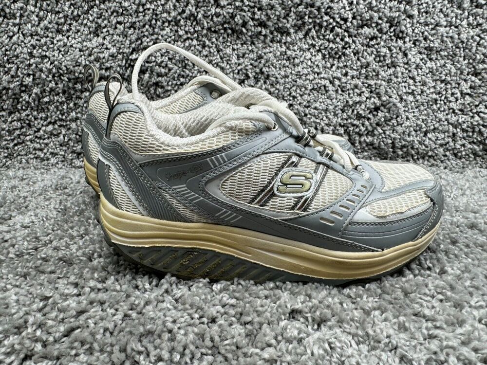 Skechers Women's Shape Ups Size 8 Gray Colorblock Casual Athletic Shoes 11814